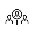 Coordinating people concept line icon. Simple element illustration. Coordinating people concept outline symbol design