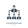 coordinating people icon in trendy design style. coordinating people icon isolated on white background. coordinating people vector