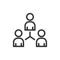 Coordinating people icon vector on white background. Businessman teamwork organization Royalty Free Stock Photo