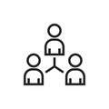 Coordinating people icon vector on white background. Businessman teamwork organization