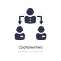 coordinating people icon on white background. Simple element illustration from Social media marketing concept