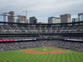 Coors Field Home of the Colorado Rockies viewed from the outfield during a game Royalty Free Stock Photo