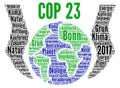 COP 23 in Bonn, Germany with german text Royalty Free Stock Photo