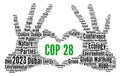 COP 28 in Dubai United Arab Emirates world cloud Royalty Free Stock Photo