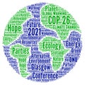 COP 26 in Glasgow word cloud concept Royalty Free Stock Photo