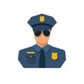 Cop icon flat style design