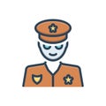 Color illustration icon for Cop, lawman and uniform Royalty Free Stock Photo