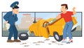 Cop and intruder. Illustration for internet and mobile website