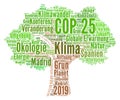 COP 25 in Madrid, Spain 2019 word cloud in german language