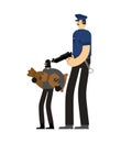 Cop and Robber Detention. Policeman and burglar arrest. Officer