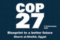 COP 27 - Sharm El-Sheikh, Egypt, 7-18 November 2022 -Blueprint to a better future vector illustration