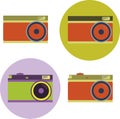 Stickers drawing by computer of different types of camera for illustrations, graphics and more graphic resources