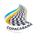 Copacabana beach graphic symbol vector illustration.