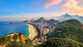 Copacabana Beach and Ipanema beach in Rio de Janeiro, Brazil Royalty Free Stock Photo