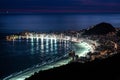 Copacabana Beach at Night Royalty Free Stock Photo