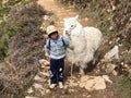 Copacabana, Bolivia - June 2018: at island of the Sun in Lake Titicaca in Bolivia