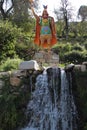 Statue of an Inca warrior on Isla del Sol, Lake Titicaca, Bolivia