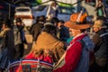 Copacabana - July 29, 2017: Local Bolivian musicians in the town of Copacabana, Bolivia