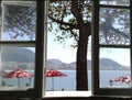 Copacabana Through Window, Copacabana Fort Museum Rio de Janeiro Brazil.