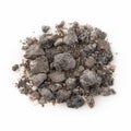 Closeup of black copal resin isolated on white background