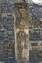 Copan, Honduras, Central America: stela of maya ruler in Copan. Royalty Free Stock Photo