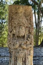 Copan, Honduras: stela of maya ruler in Copan Royalty Free Stock Photo