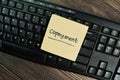 Copayment write on sticky notes isolated on Wooden Table