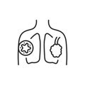 COPD line color icon. Sign for web page, mobile app