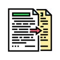 cope document paper color icon vector illustration