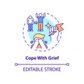 Cope with grief concept icon