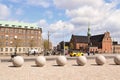 Copenhagem palace in spring with fountain