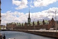 Copenhagem palace in spring with fountain