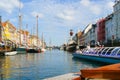 Nyhavn port in a sunny day Copenaghen Denmark Royalty Free Stock Photo