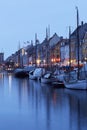 Copenhagen canal harbor during night Royalty Free Stock Photo