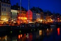 Copenhagen Canal at Night Royalty Free Stock Photo