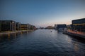 Copenhagen canal at night Royalty Free Stock Photo