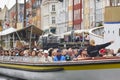 Copenhagen city center. Nyhavn canal boat tour. Denmark Royalty Free Stock Photo
