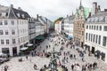 Copenhagen city denmark street stroeget shopping with people