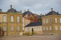 COPENHAGEN, DENMARK: Amalienborg Palace is the winter home of the Danish royal family, and is located in Copenhagen Royalty Free Stock Photo