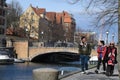 Boat crusing and visitors day on Christianshavn canal Royalty Free Stock Photo