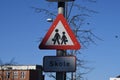 SCHOOL SIGN FOR TRAFFIC ON SALTVAERKSVE IN KASTRUP