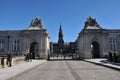 Tourists viw christianborg cstle danish parliament in capital