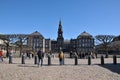 Tourists viw christianborg cstle danish parliament in capital