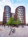 Copenhagen, Denmark Ã¢â¬â August, 17: famous Axel Towers, designed by Lundgaard and Tranberg, opposite to park Tivoli in Copenhagen