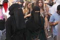 Muslim women protest at demonstration against Danish legislation that ban the use of traditional clothes like burqa and niqab.