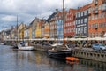 The Nyhavn or New Harbor in Copenhagen. This use to be a rough neighbourhood for sailors but are now transformed into a Royalty Free Stock Photo