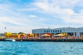 COPENHAGEN, DENMARK, AUGUST 21, 2016: Copenhagen Street Food Market Papiroen and the opera house Royalty Free Stock Photo