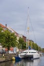 View of the harbor in Copenhagen. channel in the city center, Denmark.