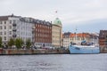 View of the harbor in Copenhagen. channel in the city center, Denmark.