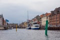 View of the harbor in Copenhagen. channel in the city center, Denmark.